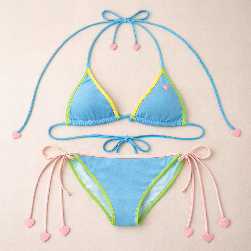 two piece bikini

triangle bikini top

trendy swimwear

summer swimwear

stylish bikini set

side tie bikini bottom

resort wear women

pastel bikini set

lightweight bikini

ladies bathing suit

halter neck bikini

girls beach outfit

fashion swimwear

cute heart tassel bikini

bikini set

beach wear for women

adjustable bikini