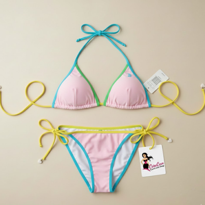 trendy bikini

tie side bikini

summer beachwear

pastel bikini set

halter neck bikini

cute bikini

colorblock swimwear

adjustable bikini set

2 piece swimsuit