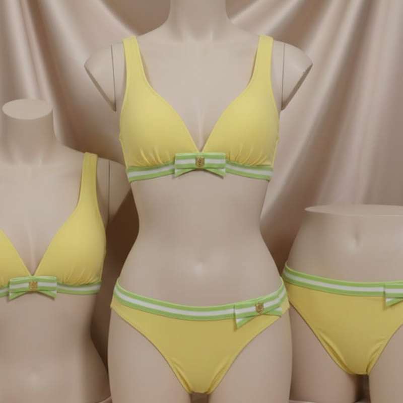 CareCove Open Strap Bikini with Matching Underwear in Yellow Color