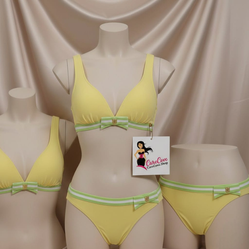CareCove Open Strap Bikini with Matching Underwear in Yellow Color