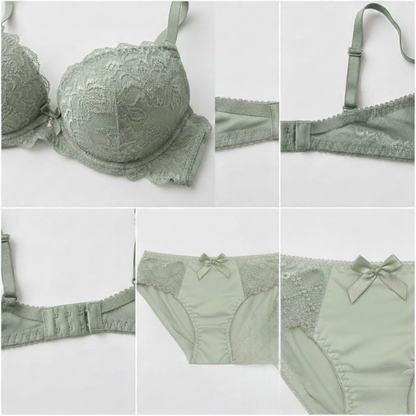CareCove Elegant Mint Lace Bra & Panty Set